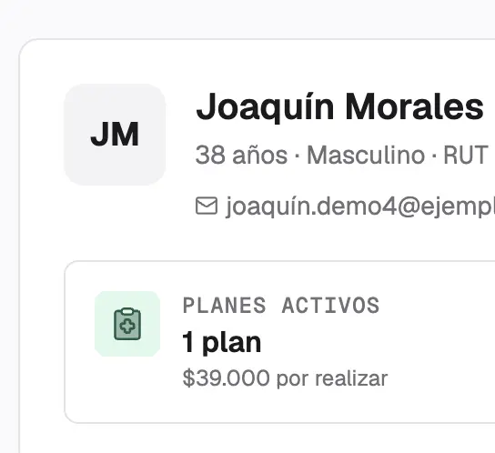 Ficha clínica de Odeen